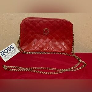Red Quilted Chain Shoulder Bag